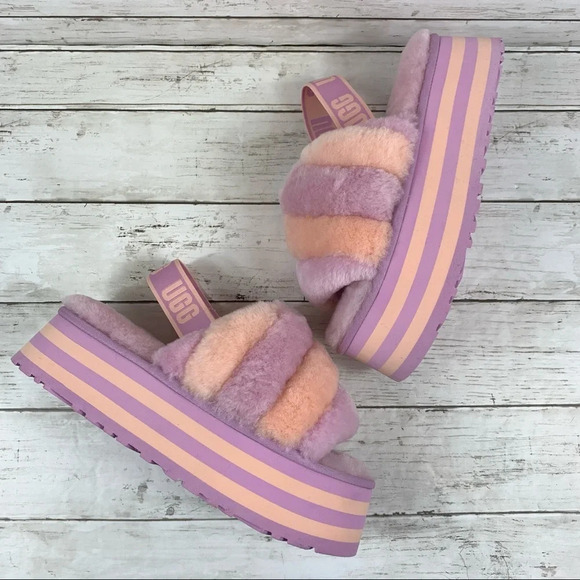 UGG Disco Slide Stripe-Primerose Pink Platform - Picture 1 of 11